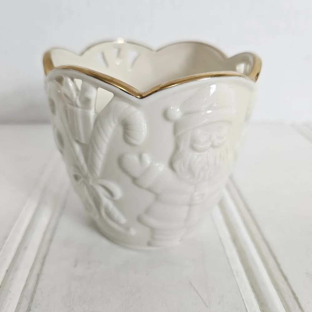 Lenox Merry Lights Santa Votive Candle Holder 3.5